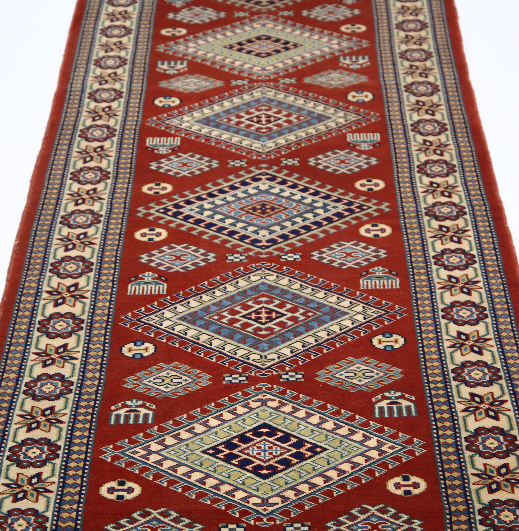 Hand Knotted Tribal Shirvan Wool Rug - 2'8'' x 10'2''