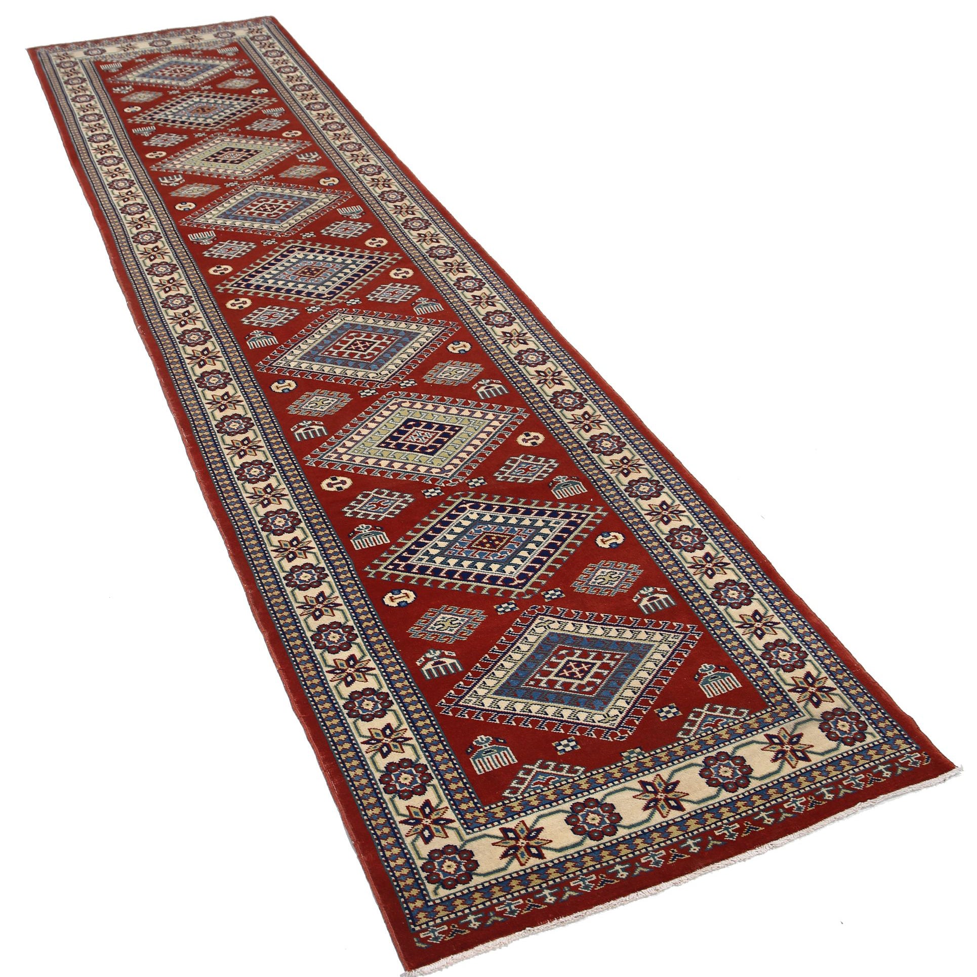 Hand Knotted Tribal Shirvan Wool Rug - 2'8'' x 10'2''