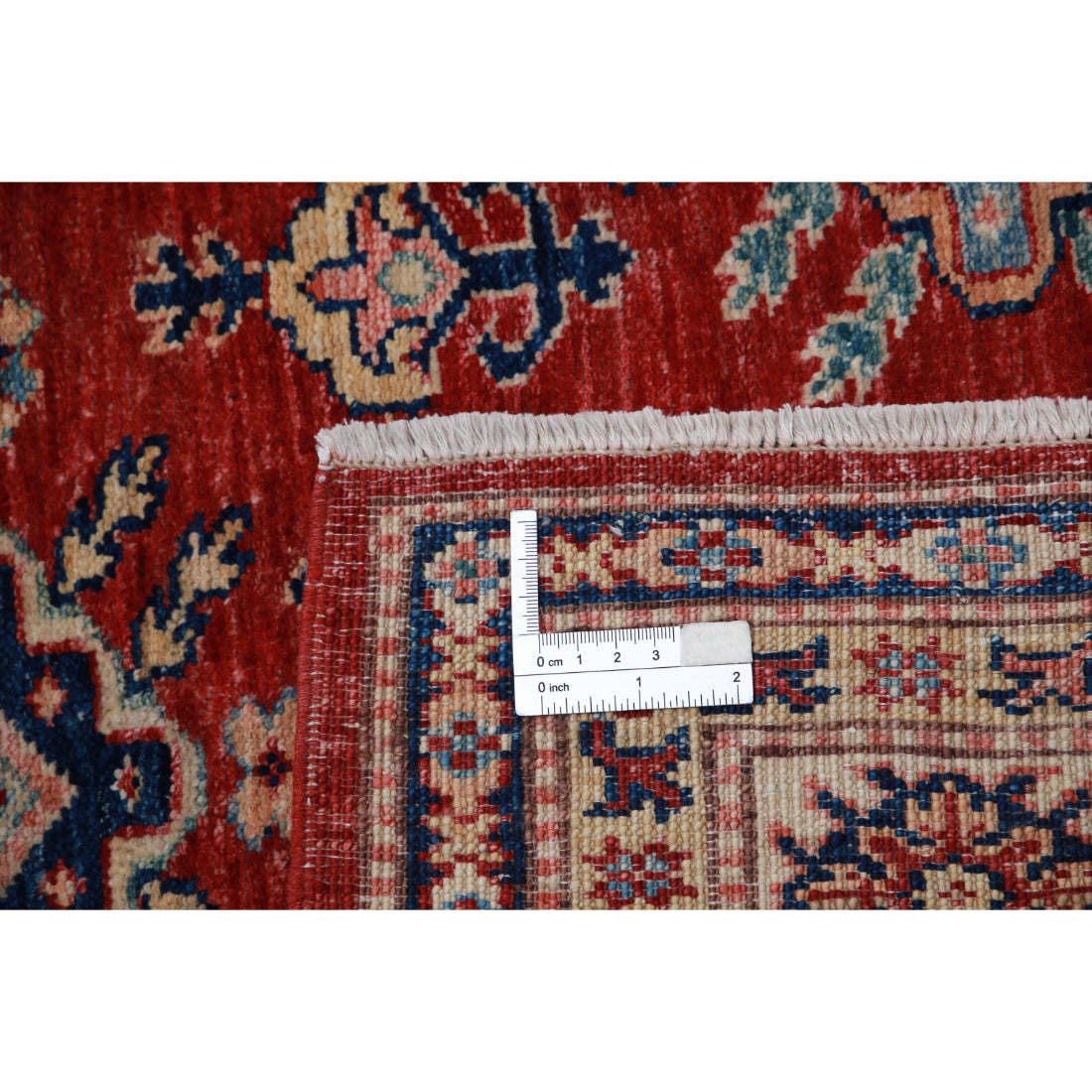 Alfombra de lana Kazak real anudada a mano - 5'4'' x 7'8''