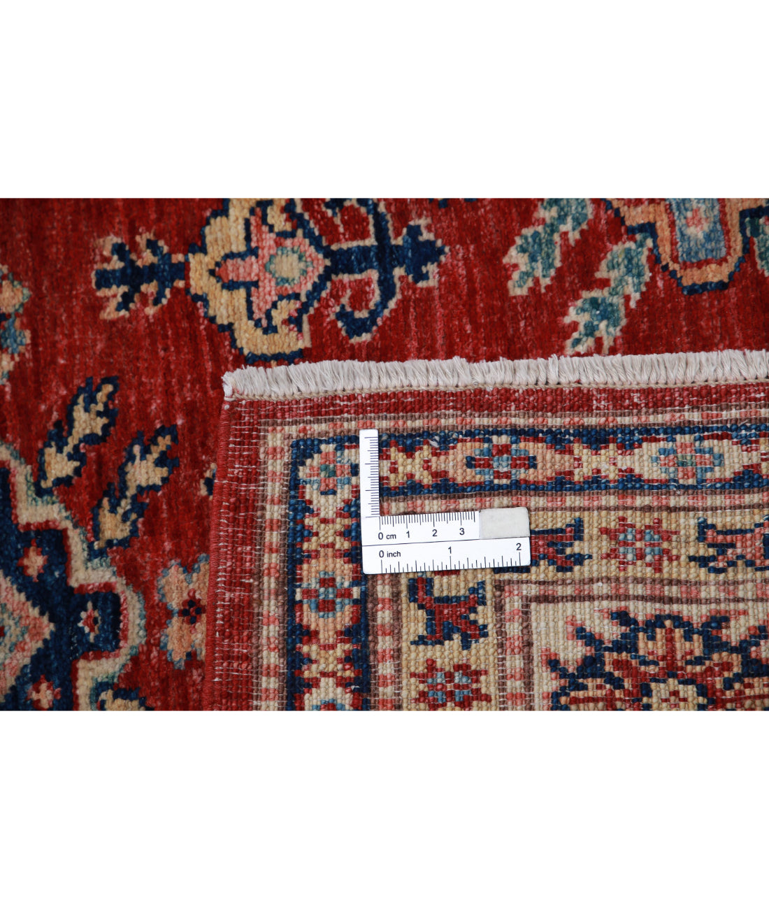 Alfombra de lana Kazak real anudada a mano - 5'4'' x 7'8''