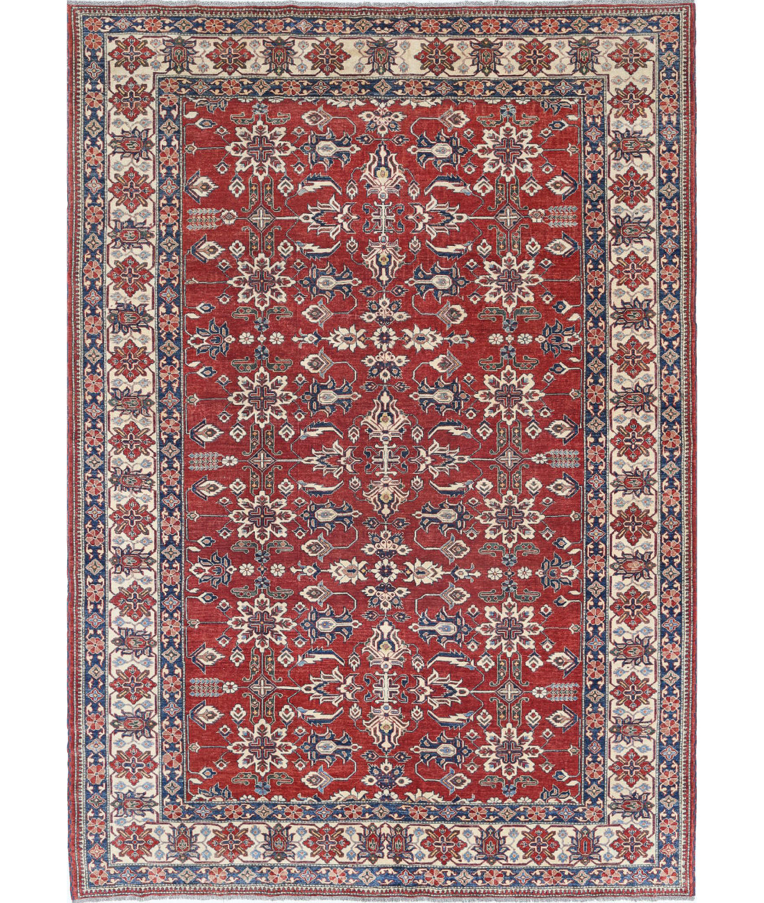 Hand Knotted Royal Kazak Wool Rug - 8&#39;4&#39;&#39; x 11&#39;8&#39;&#39; 8&#39;4&#39;&#39; x 11&#39;8&#39;&#39; (250 X 350) / Red / Ivory