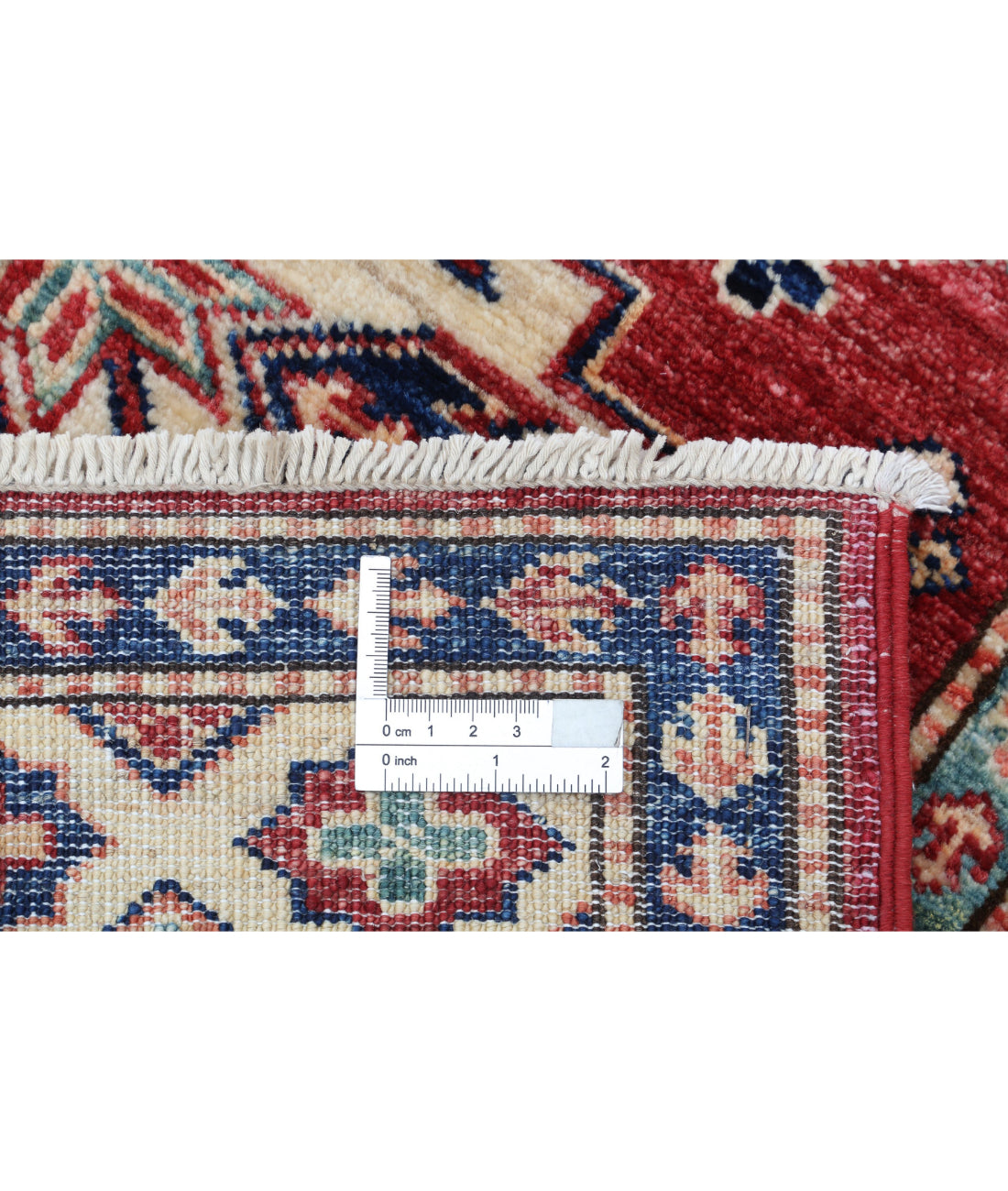 Hand Knotted Royal Kazak Wool Rug - 2'9'' x 4'0'' 2'9'' x 4'0'' (83 X 120) / Red / Ivory