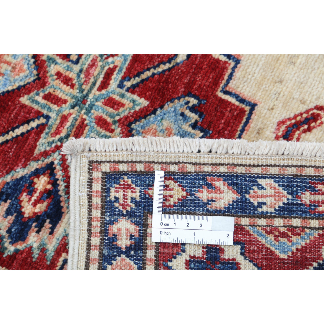 Alfombra de lana Kazak real anudada a mano - 2'10'' x 4'0''