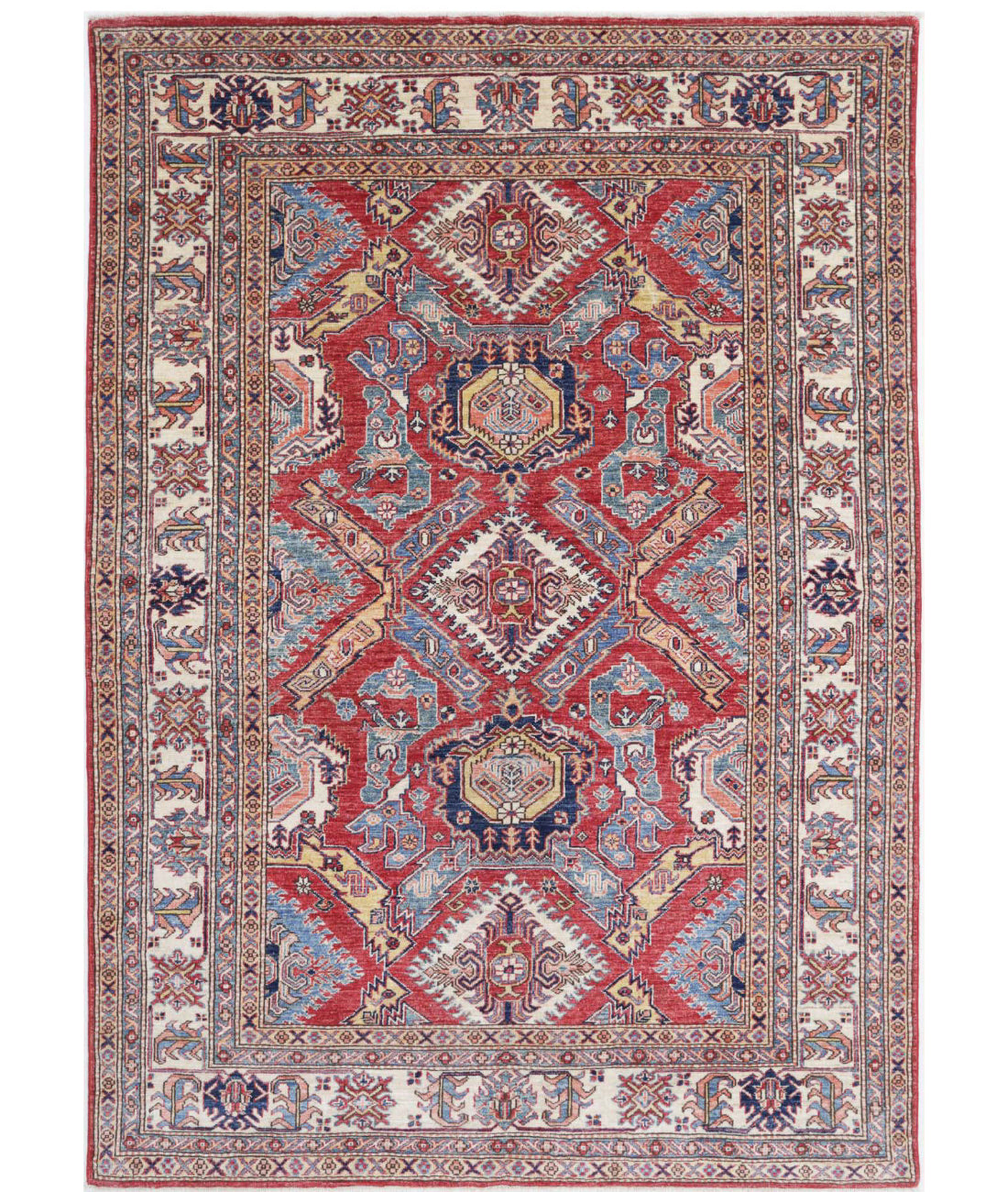 Hand Knotted Royal Kazak Wool Rug - 5'9'' x 7'11''
