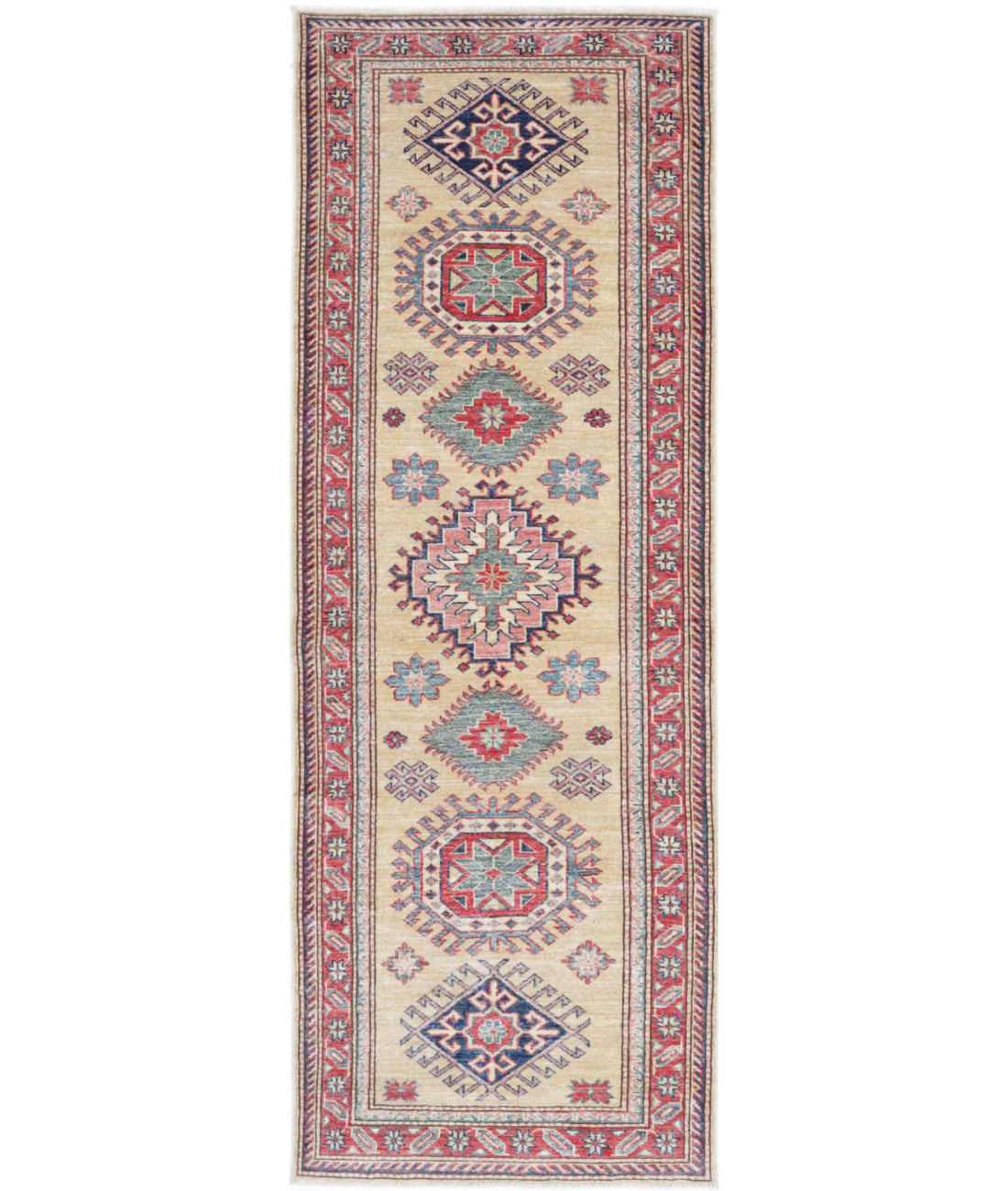Hand Knotted Royal Kazak Wool Rug - 2'4'' x 6'9''
