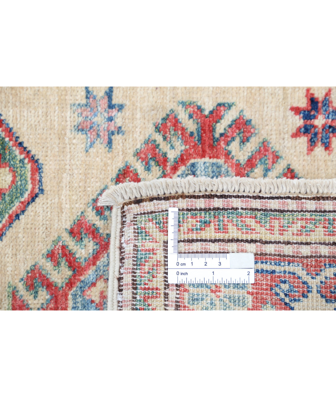 Alfombra de lana Kazak real anudada a mano - 2'3'' x 7'4''
