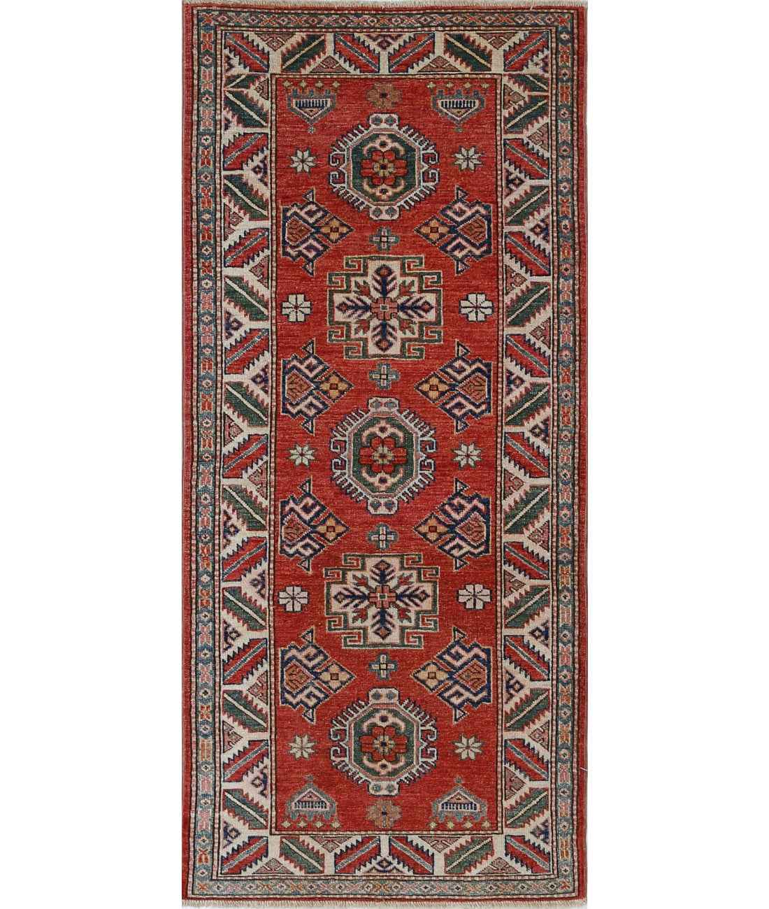 Hand Knotted Royal Kazak Wool Rug - 2'7'' x 5'10''