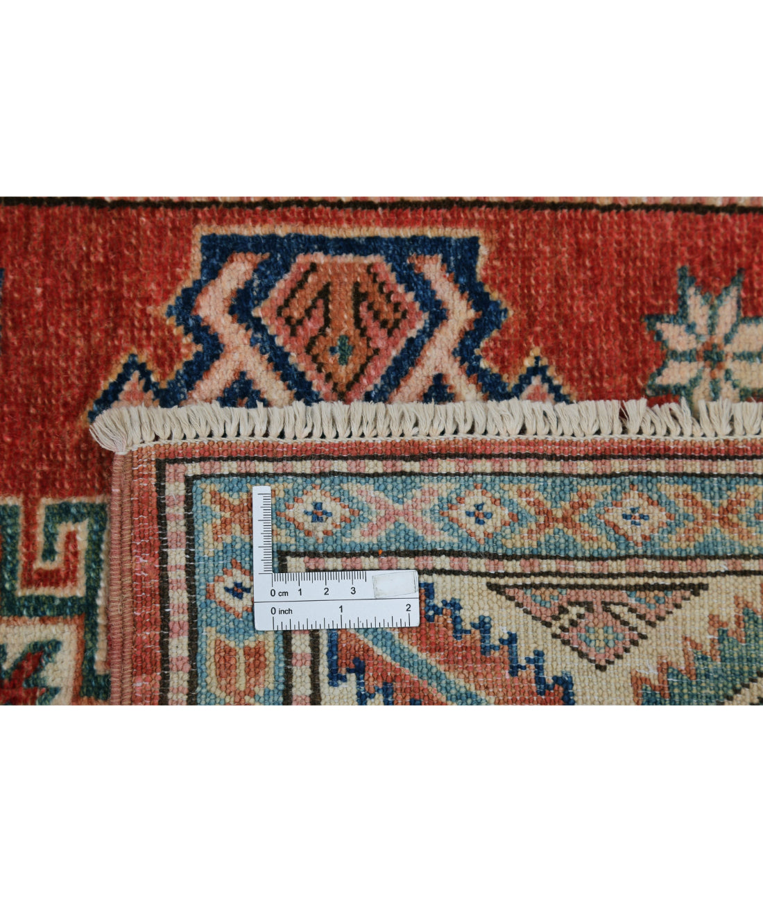 Hand Knotted Royal Kazak Wool Rug - 2'7'' x 5'10'' 2'7'' x 5'10'' (78 X 175) / Red / Ivory