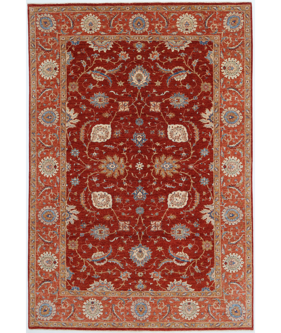 Hand Knotted Suzani Wool Rug  - 6&#39; 8&quot; X 9&#39; 11&quot;