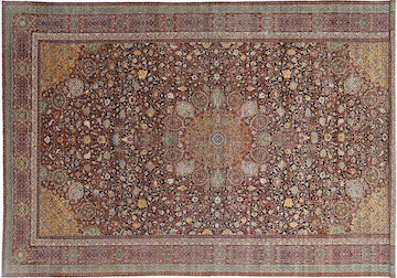 Masterpiece Persian fine wool rug Tabriz Masterpiece collection Blue/Brown/Multi