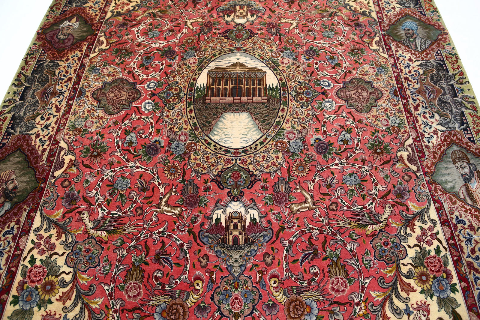Hand Knotted Masterpiece Oriental Tabriz Fine Wool Rug - 6'8'' x 10'10''