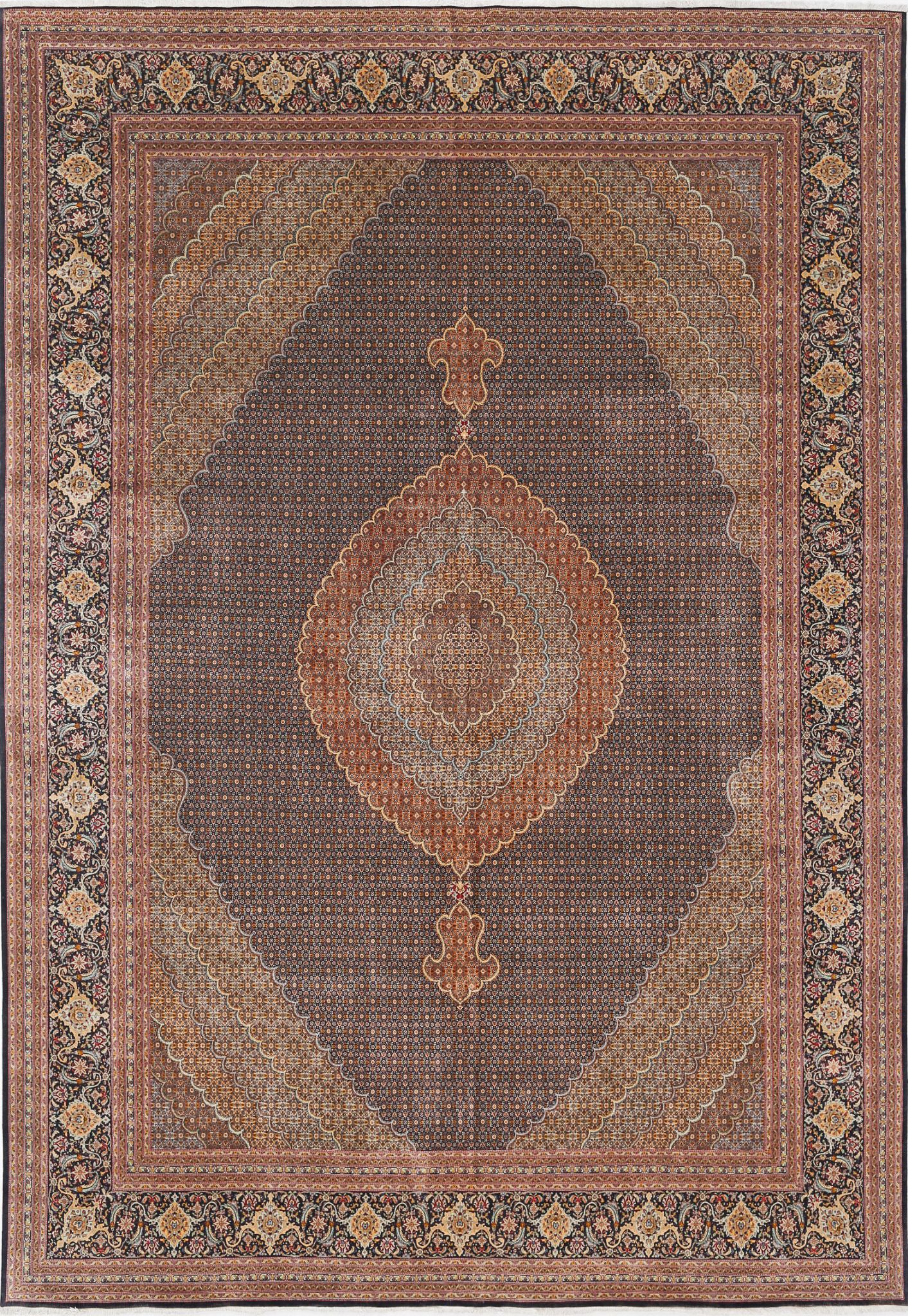 Hand Knotted Masterpiece Oriental Tabriz Fine Wool Rug - 11'5'' x 16'6''