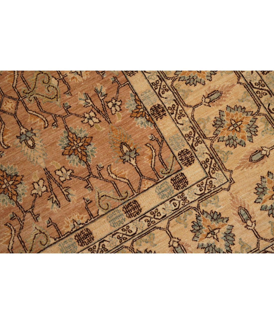 Hand Knotted Tabriz Wool Rug - 6'3'' x 11'10'' 6' 3" X 11' 10" (191 X 361) / Taupe / Ivory