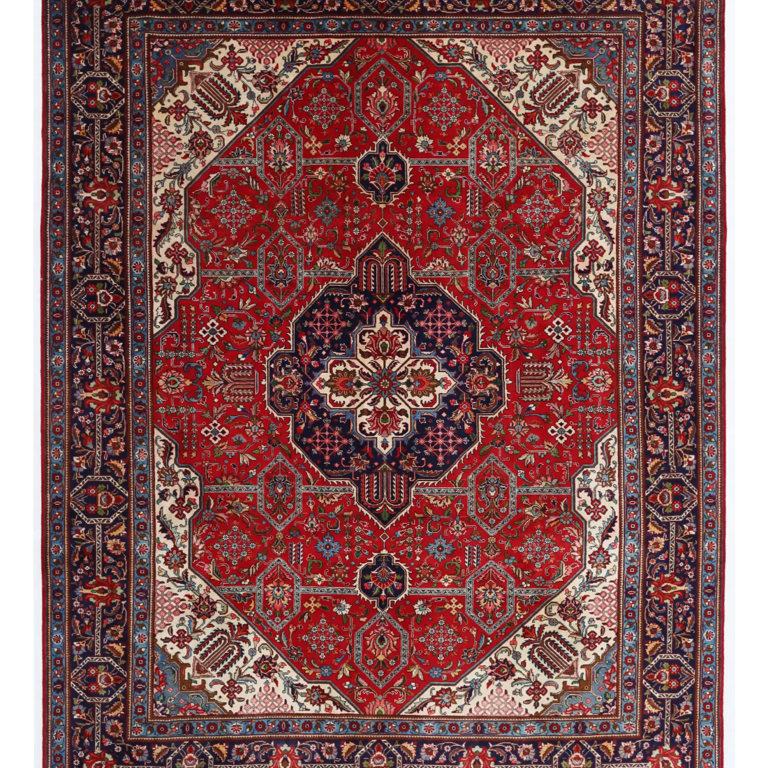 Hand Knotted Tabriz Wool Rug  - 9' 7" X 12' 5"