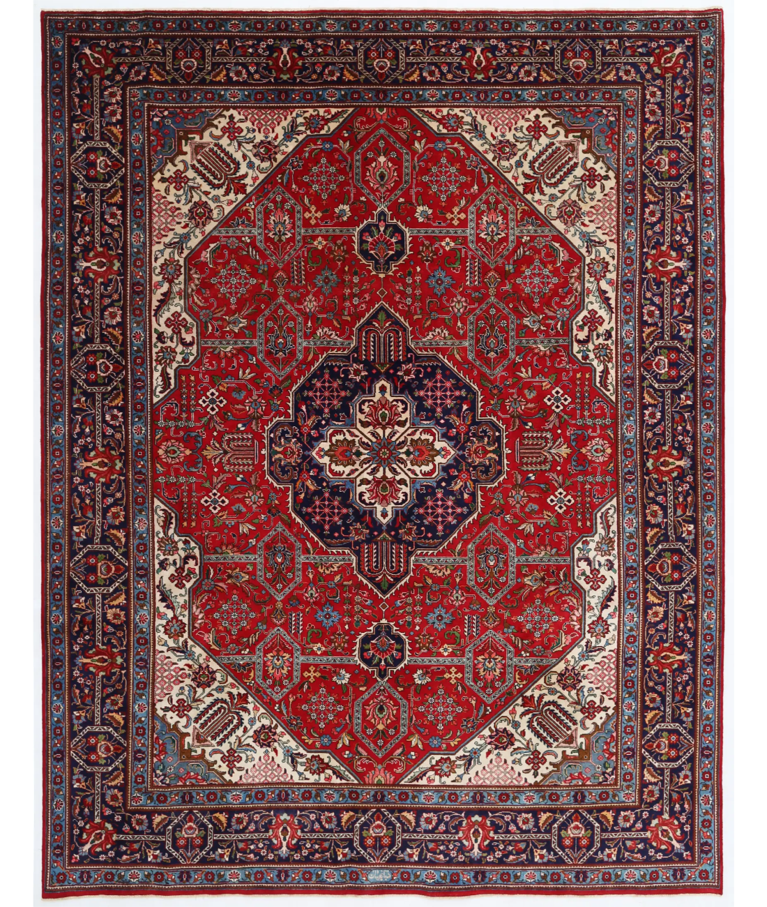 Hand Knotted Tabriz Wool Rug  - 9' 7" X 12' 5"
