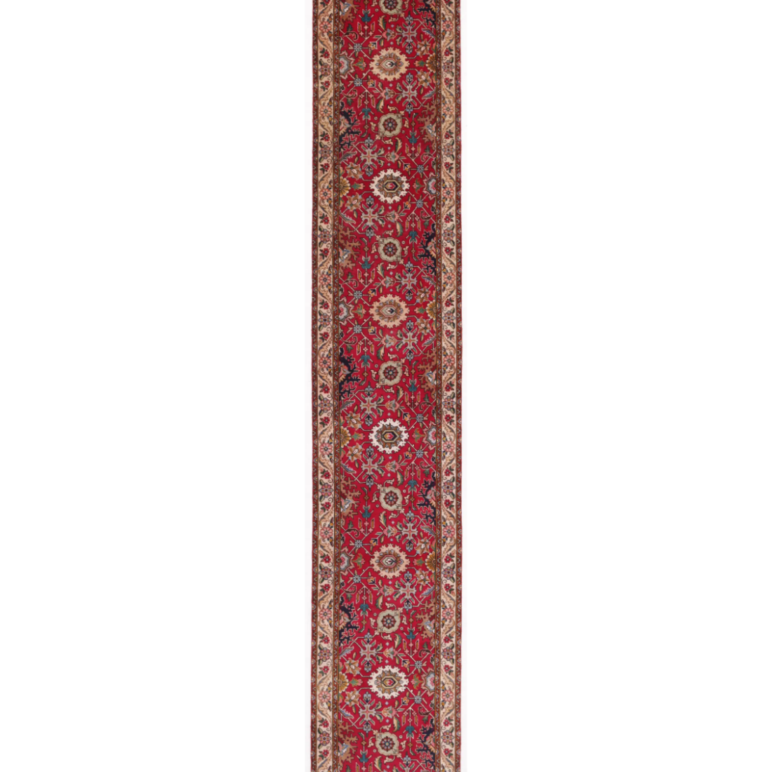 Alfombra de lana anudada a mano Tabriz - 2' 7" x 15' 4"
