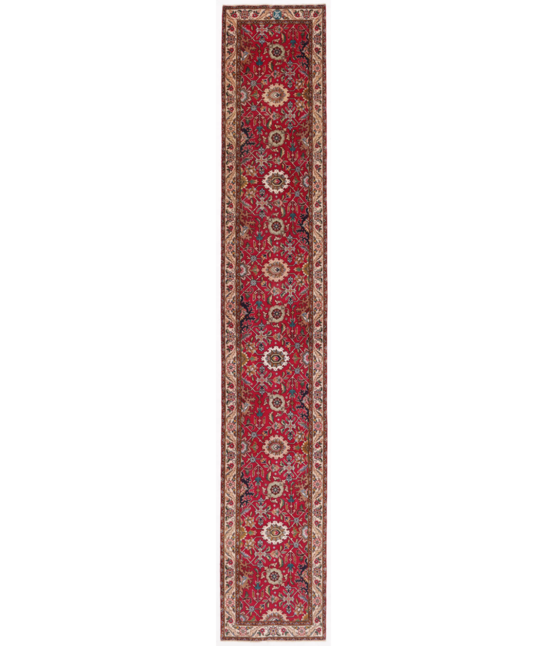 Alfombra de lana anudada a mano Tabriz - 2' 7" x 15' 4"