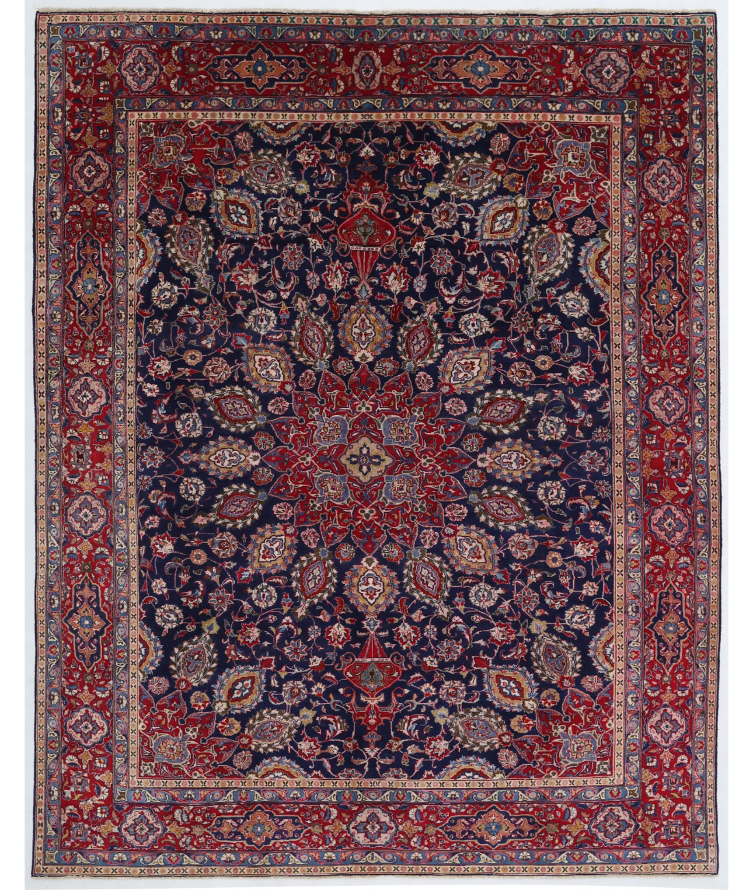 Hand Knotted Tabriz Wool Rug  - 9' 6" X 12' 0"
