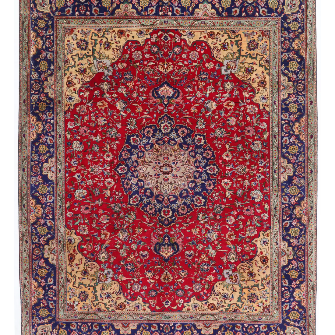 Hand Knotted Tabriz Wool Rug  - 10' 1" X 13' 0"