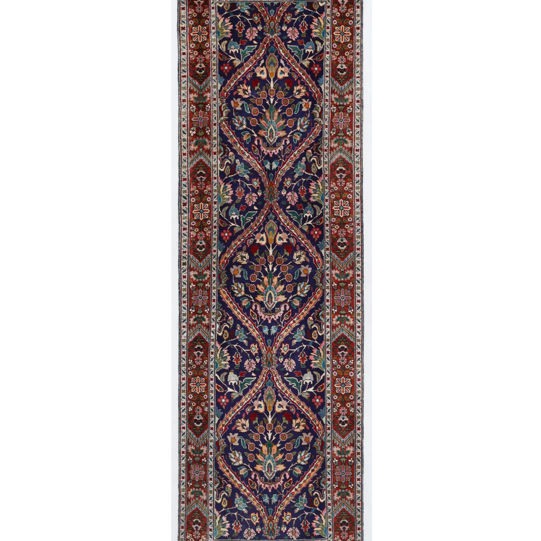 Hand Knotted Tabriz Wool Rug  - 3' 2" X 10' 10"