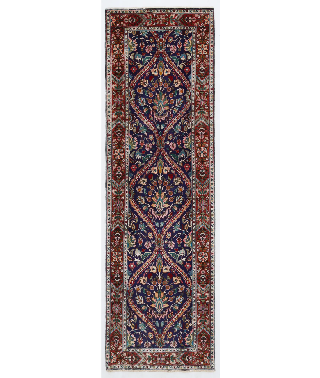 Hand Knotted Tabriz Wool Rug  - 3' 2" X 10' 10"