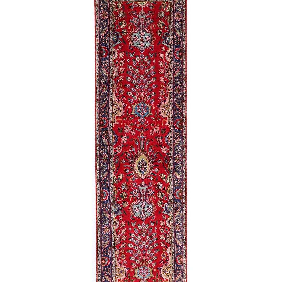 Alfombra de lana Tabriz anudada a mano - 2' 9" X 9' 5"