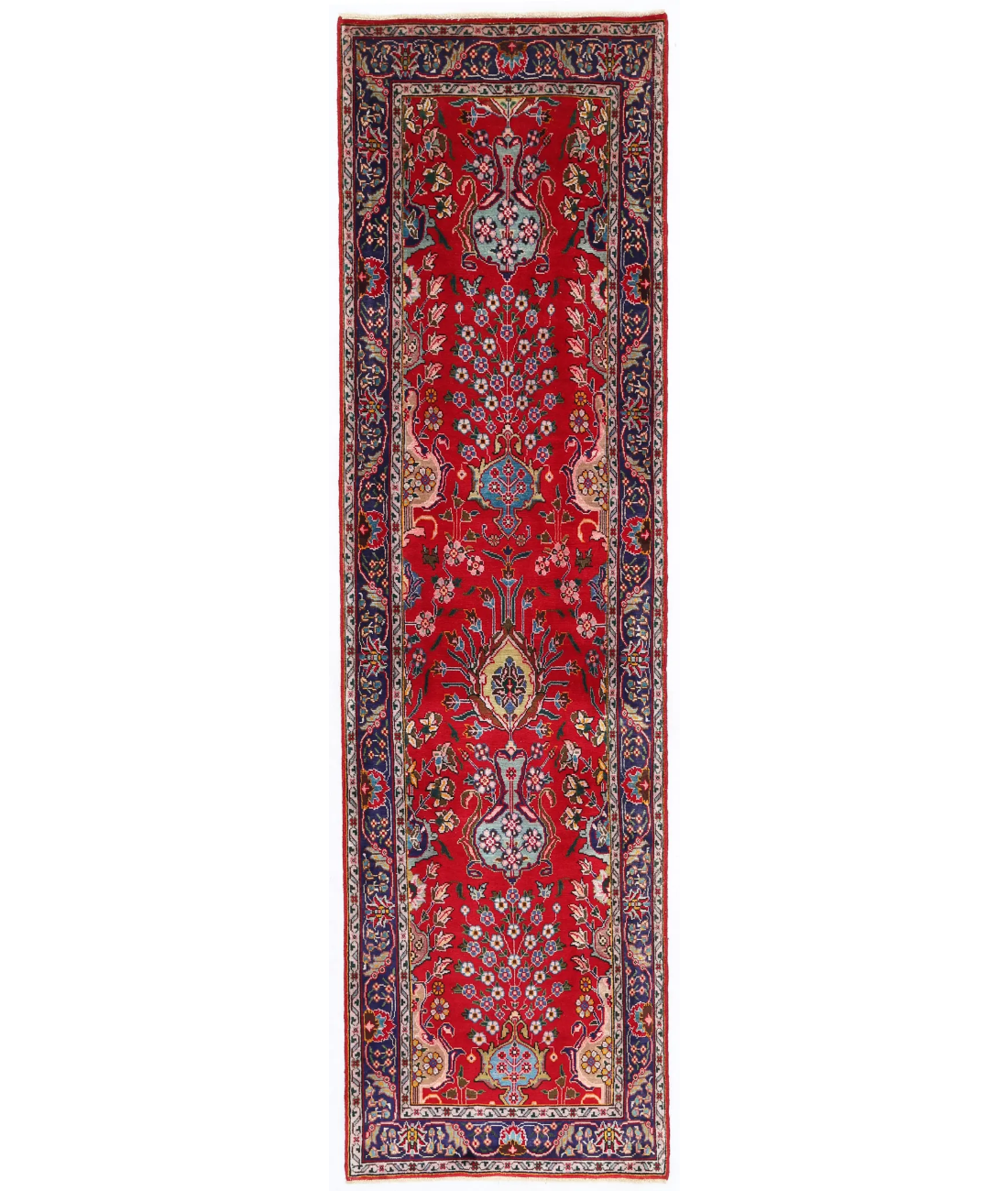 Alfombra de lana Tabriz anudada a mano - 2' 9" X 9' 5"