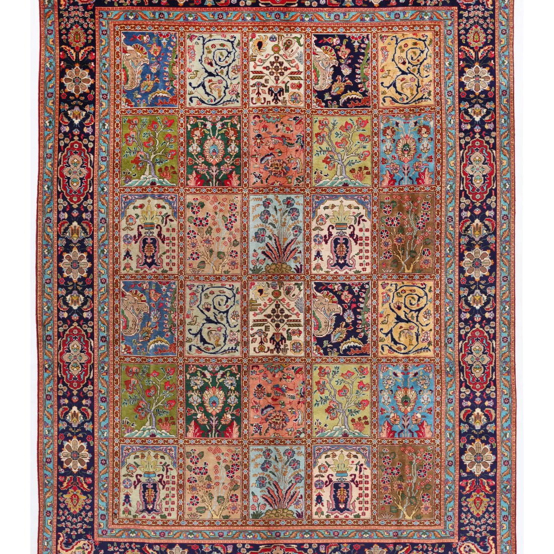 Alfombra de lana Tabriz anudada a mano - 2,49 m x 3,35 m