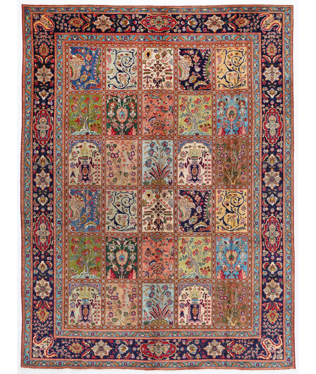 Alfombra de lana Tabriz anudada a mano - 2,49 m x 3,35 m