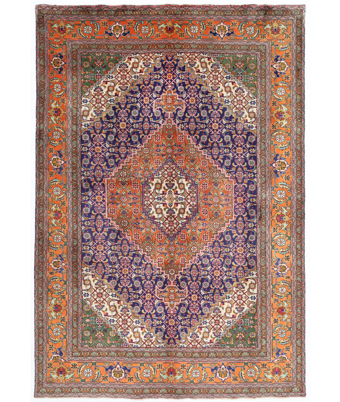 Hand Knotted Tabriz Wool Rug  - 6' 8" X 9' 9"