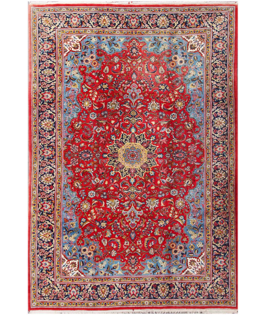 Hand Knotted Tabriz Wool Rug  - 7' 0" X 10' 4"