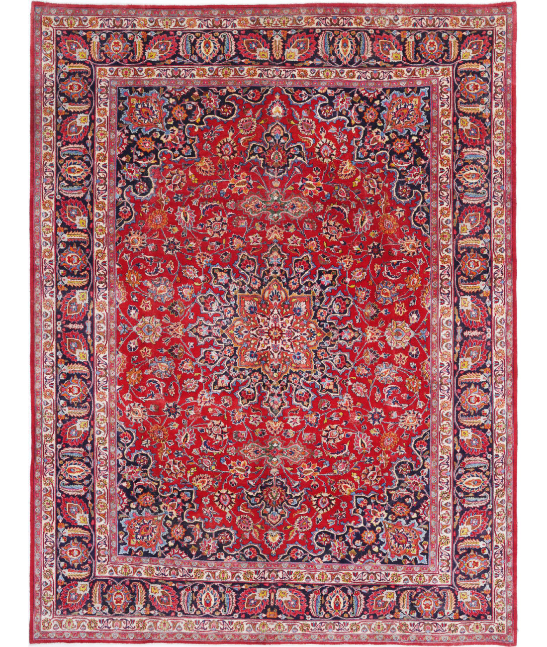 Hand Knotted Oriental Tabriz Wool Rug - 9'7'' x 12'8''