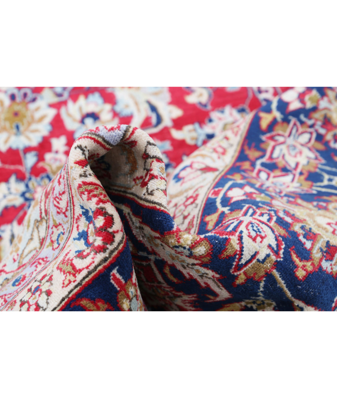 Hand Knotted Persian Tabriz Wool Rug - 9'7'' x 16'1'' 9'7'' x 16'1'' (288 X 483) / Red / Blue