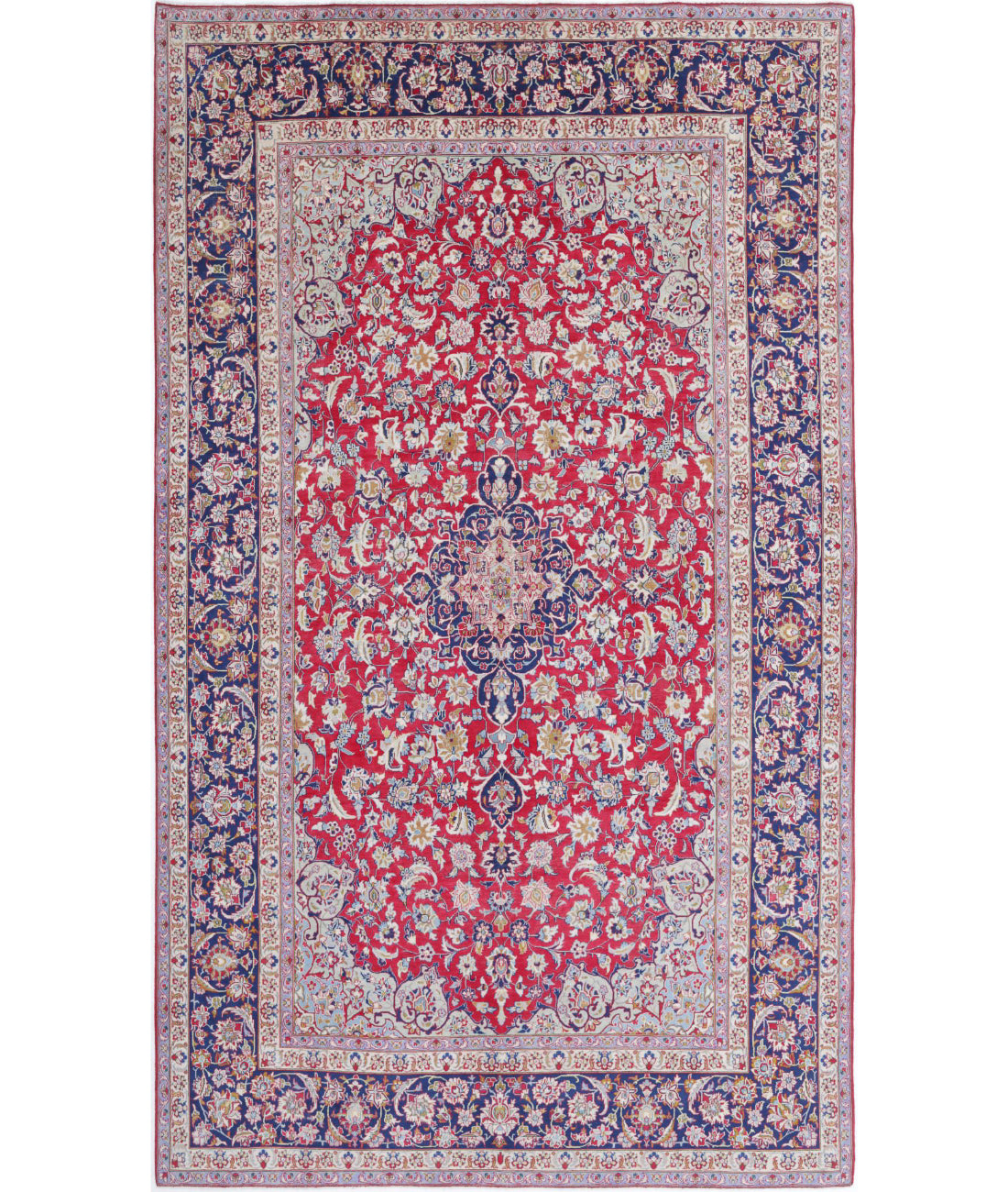 Hand Knotted Persian Tabriz Wool Rug - 9&#39;7&#39;&#39; x 16&#39;1&#39;&#39; 9&#39;7&#39;&#39; x 16&#39;1&#39;&#39; (288 X 483) / Red / Blue