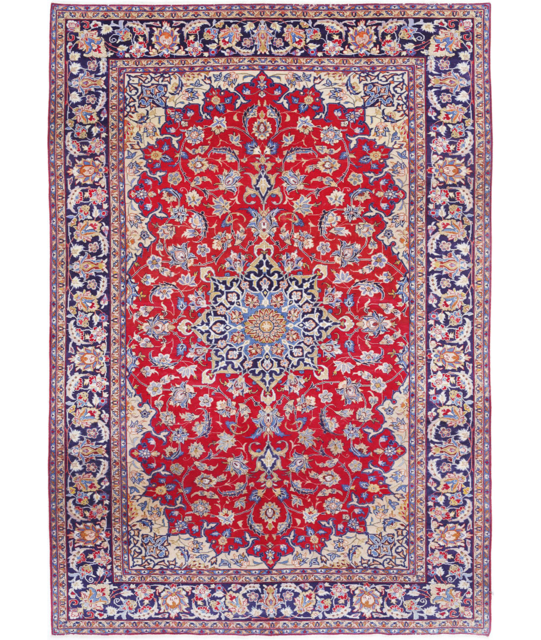 Hand Knotted Oriental Tabriz Wool Rug - 7'10'' x 11'1''