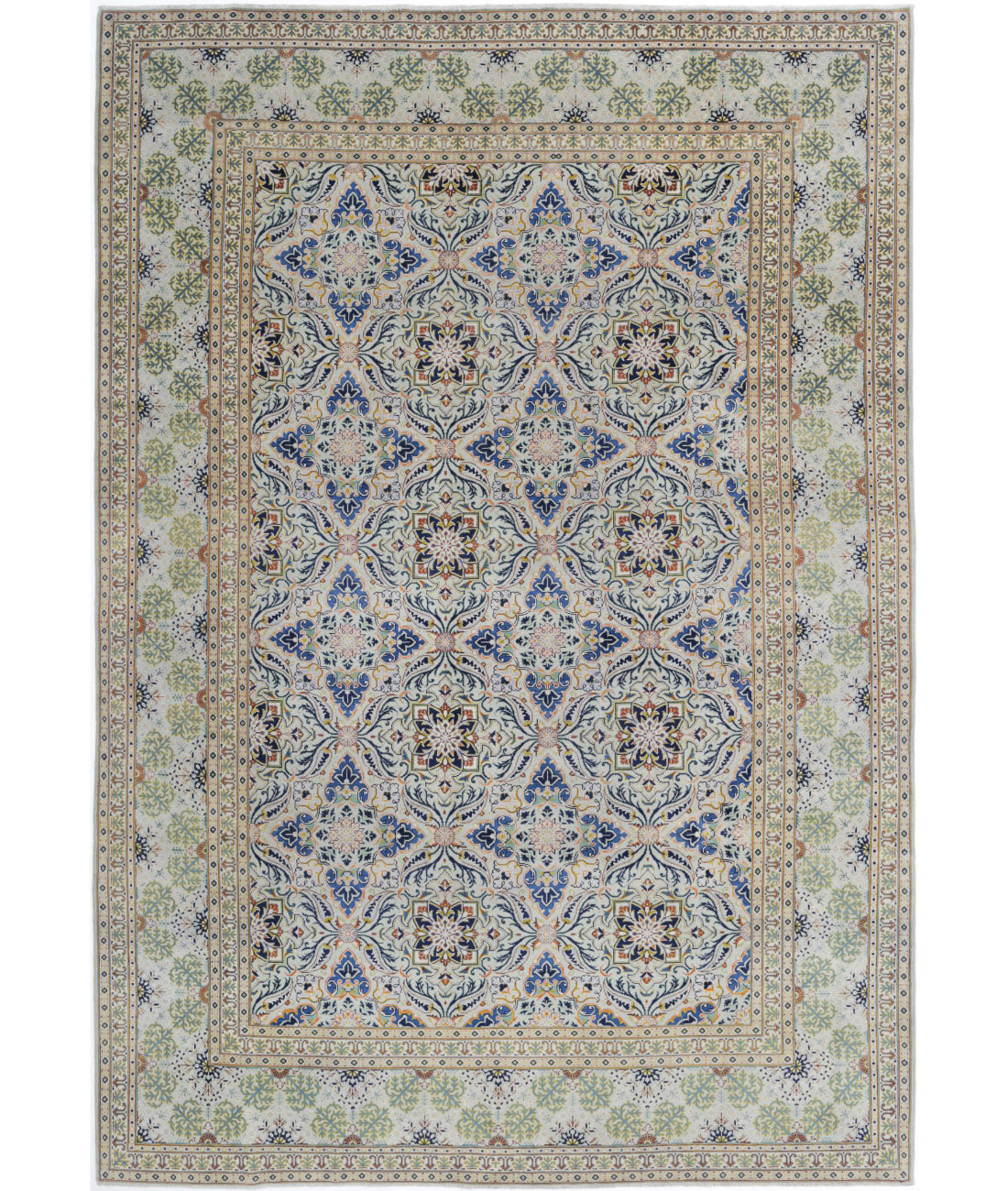 Hand Knotted Oriental Tabriz Wool Rug - 8'1'' x 11'9''