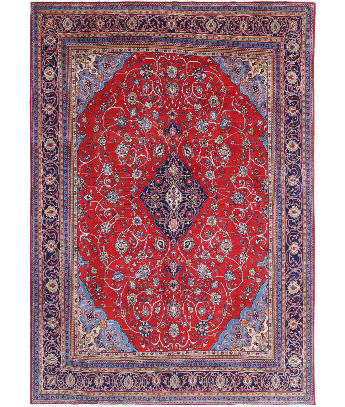 Hand Knotted Oriental Tabriz Wool Rug - 9'9'' x 14'0''