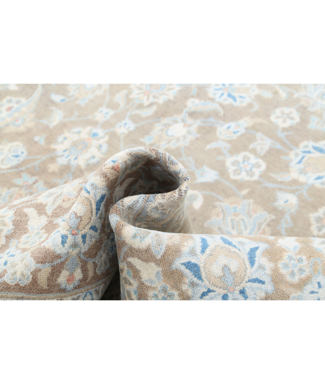 Hand Knotted Vintage Persian Tabriz Wool Rug - 9'9'' x 13'1'' 9'9'' x 13'1'' (293 X 393) / Taupe / Brown