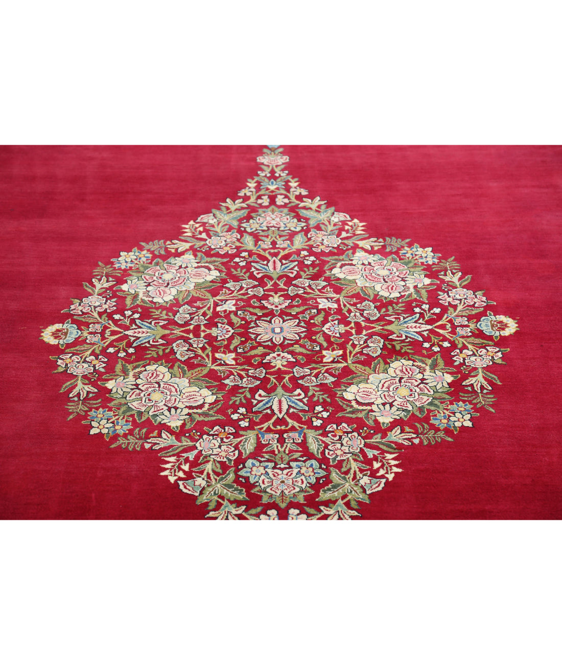Hand Knotted Persian Kashan Fine Wool Rug - 10'5'' x 14'0'' 10'5'' x 14'0'' (313 X 420) / Red / Blue