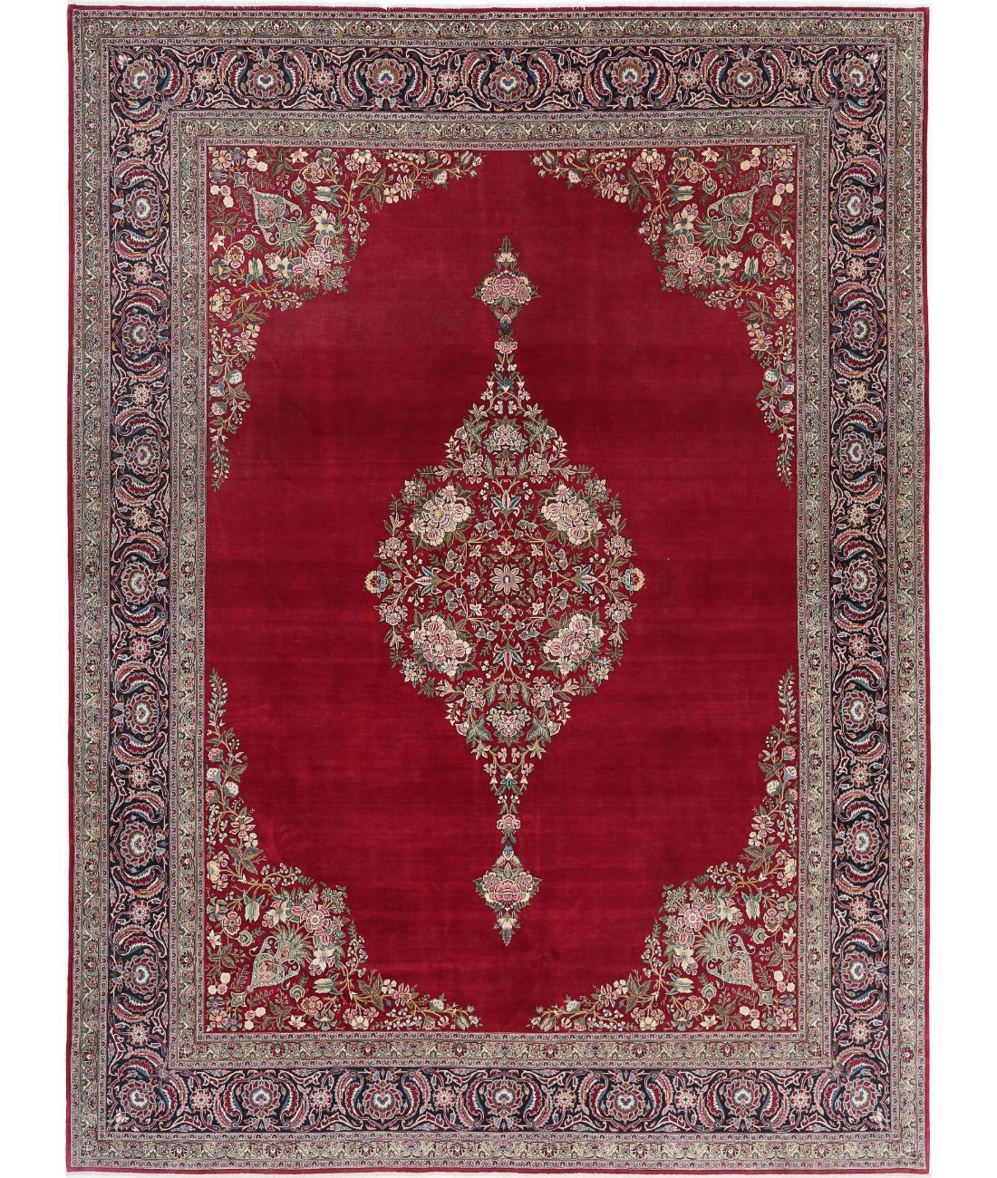 Hand Knotted Oriental Kashan Fine Wool Rug - 10'5'' x 14'0''