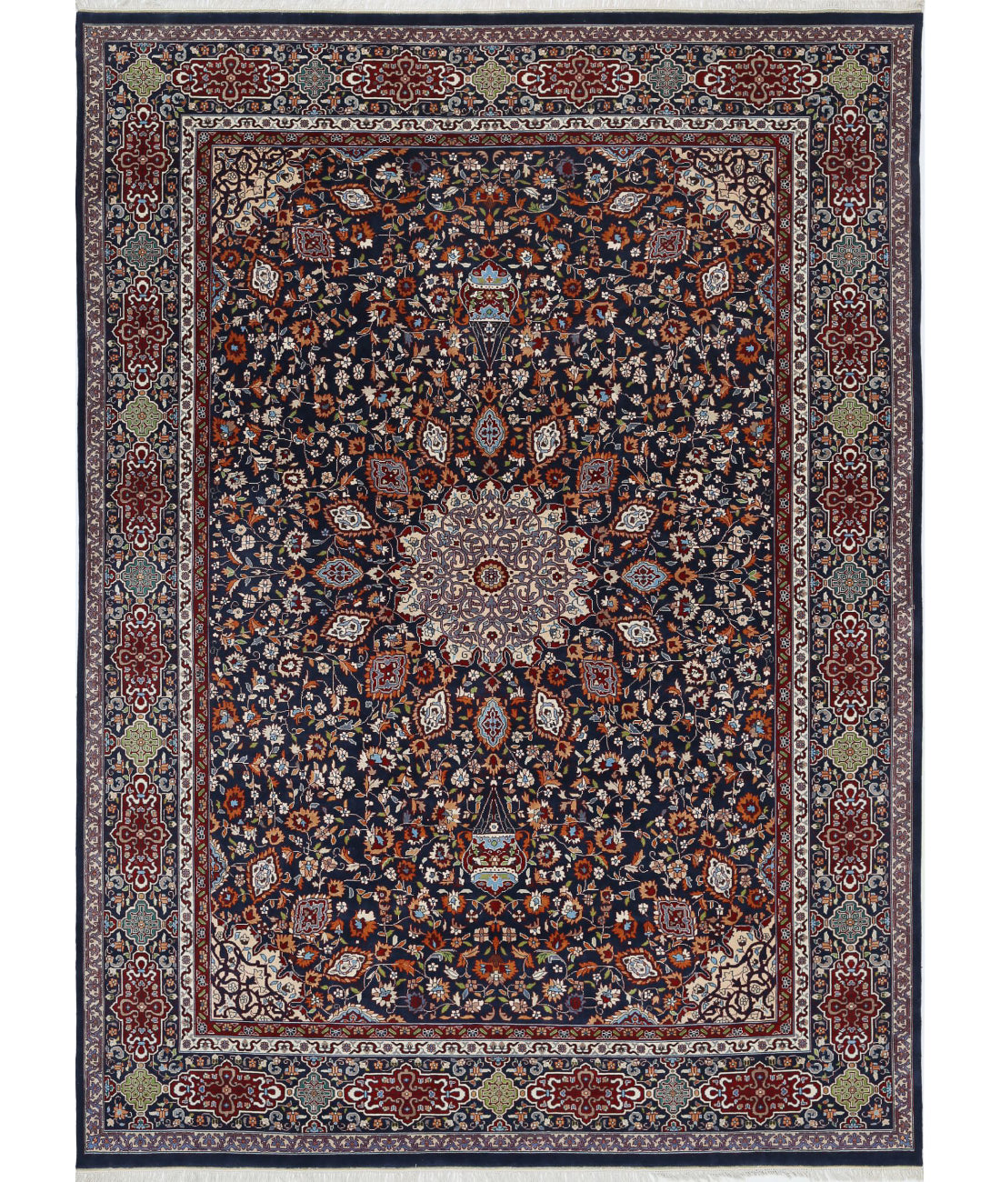 Hand Knotted Oriental Tabriz Wool Rug - 9'11'' x 13'9''