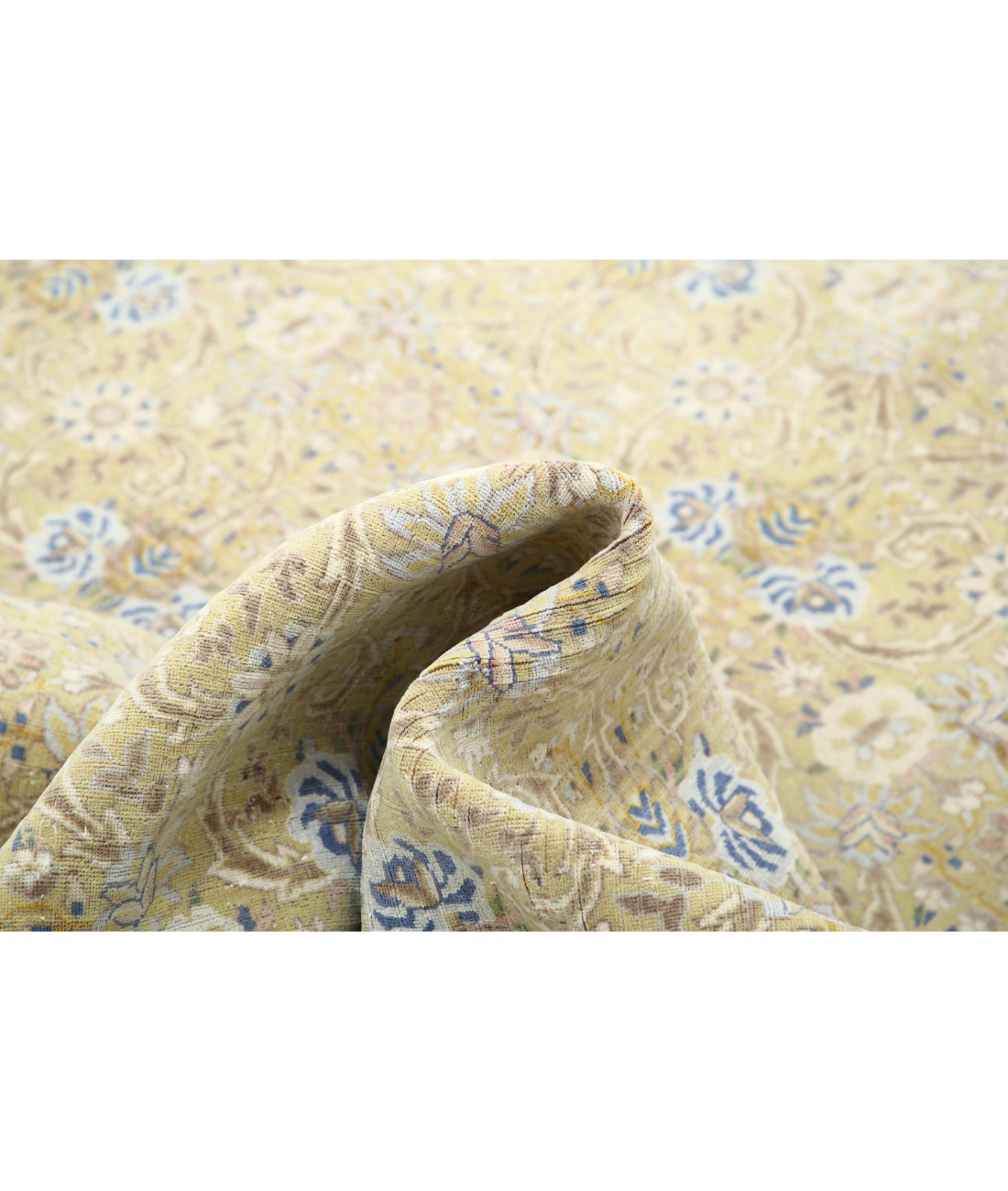 Hand Knotted Vintage Persian Tabriz Wool Rug - 9'2'' x 9'7'' 9'2'' x 9'7'' (275 X 288) / Green / Taupe