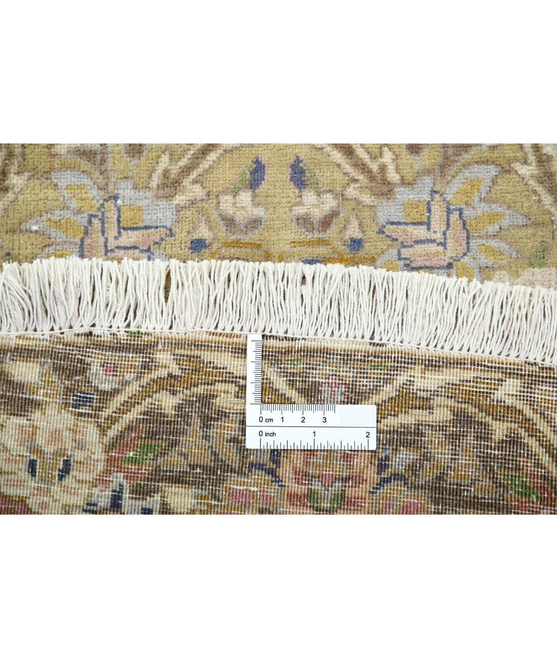 Hand Knotted Vintage Persian Tabriz Wool Rug - 9'2'' x 9'7'' 9'2'' x 9'7'' (275 X 288) / Green / Taupe