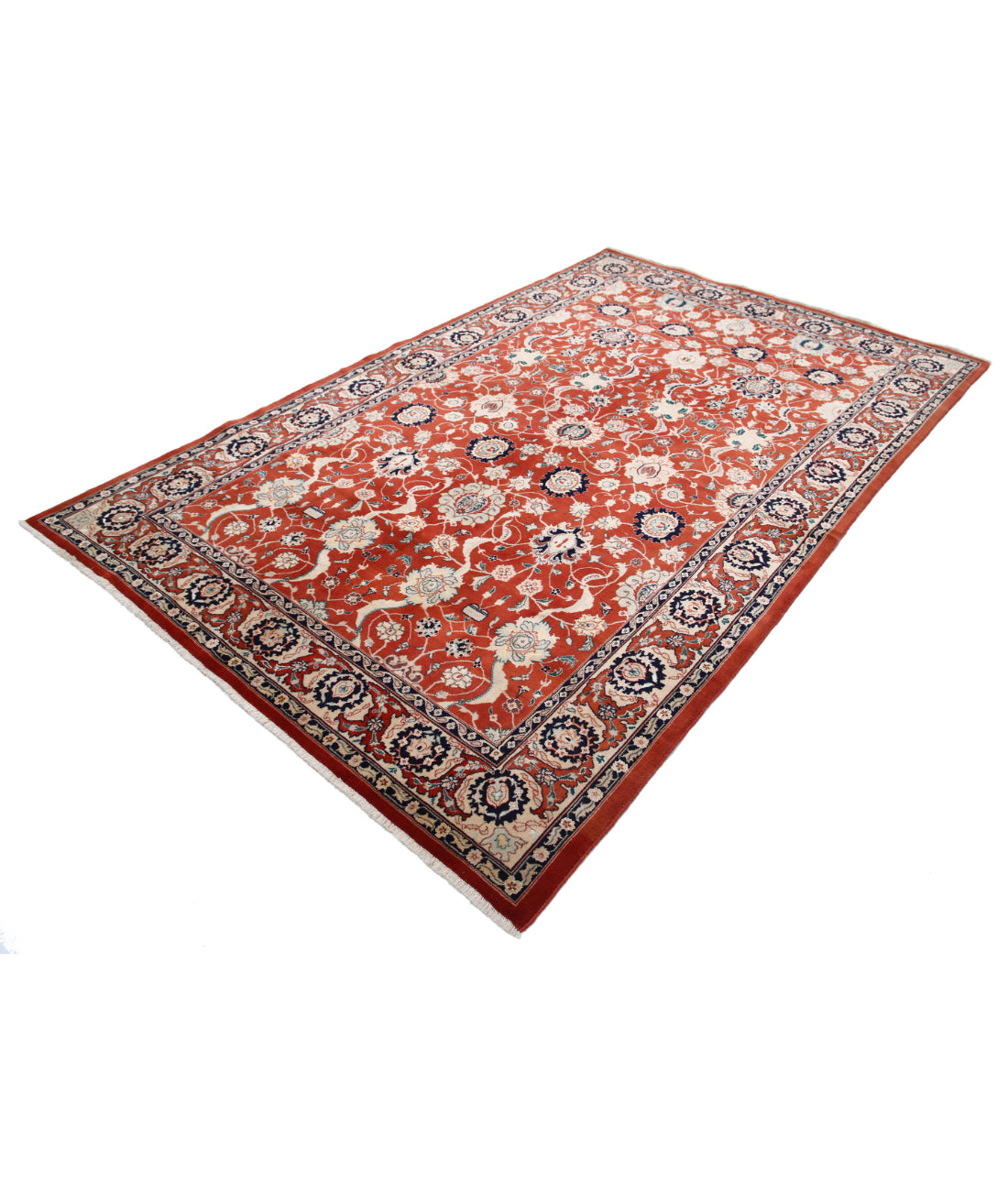 Hand Knotted Persian Tabriz Wool Rug - 5'8'' x 8'10'' 5'8'' x 8'10'' (170 X 265) / Red / Red