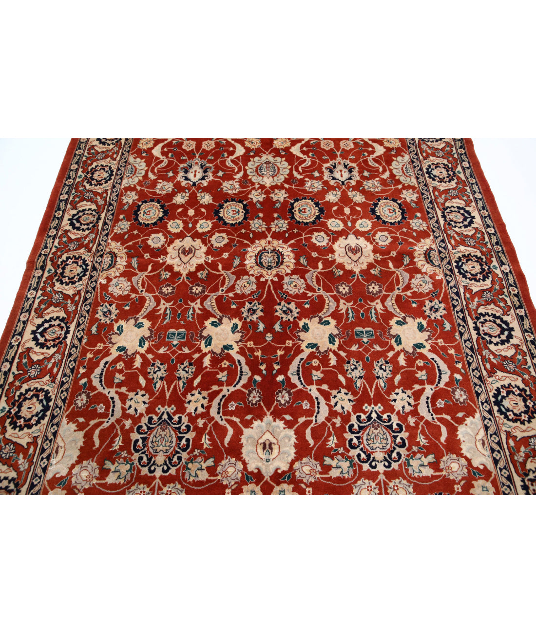 Hand Knotted Persian Tabriz Wool Rug - 5'8'' x 8'10'' 5'8'' x 8'10'' (170 X 265) / Red / Red