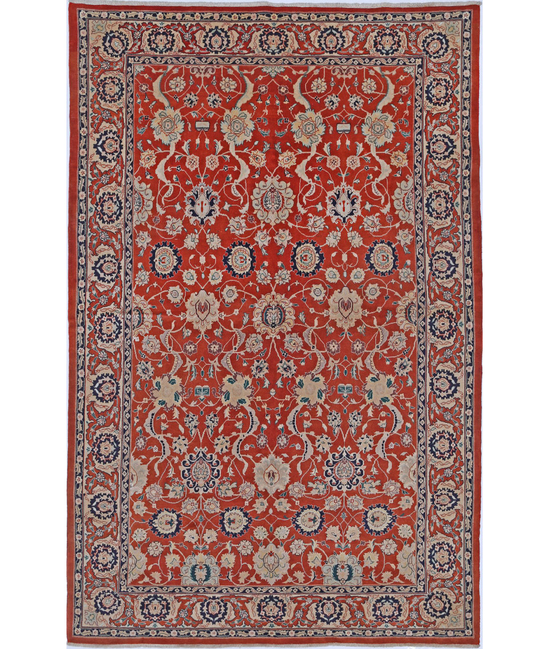 Hand Knotted Oriental Tabriz Wool Rug - 5'8'' x 8'10''
