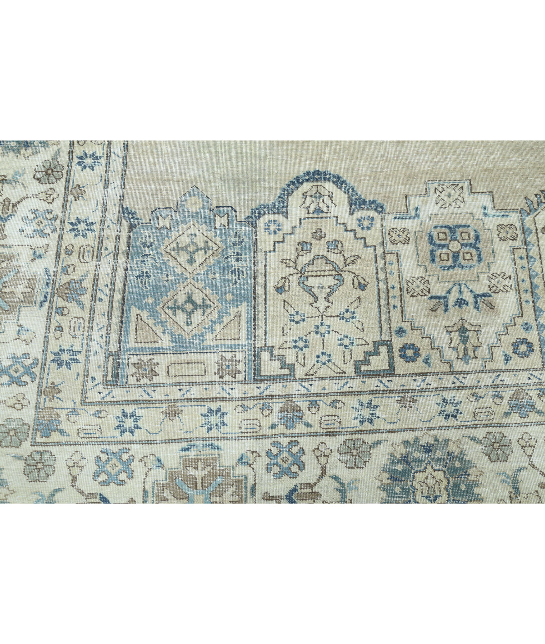 Hand Knotted Vintage Persian Tabriz Wool Rug - 9'8'' x 13'1'' 9'8'' x 13'1'' (290 X 393) / Taupe / Ivory