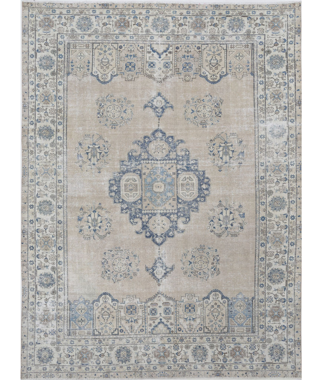Hand Knotted Vintage Wool Rug - 9'8'' x 13'1''