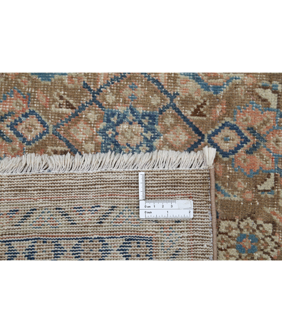 Hand Knotted Vintage Persian Tabriz Wool Rug - 9'7'' x 12'7'' 9'7'' x 12'7'' (288 X 378) / Taupe / Pink