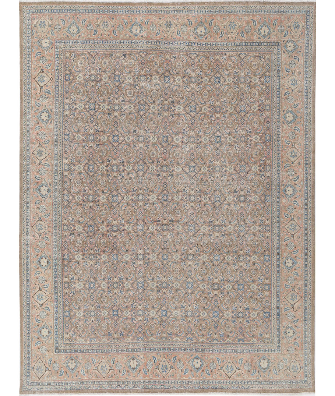 Hand Knotted Vintage Wool Rug - 9'7'' x 12'7''
